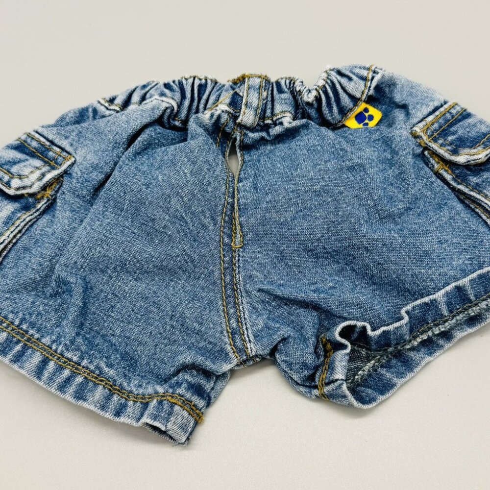 Build a Bear Rainbow Halter Top Jean‎ Shorts Sneakers Draw String Bag Clothes - Picture 6 of 9